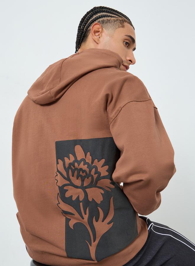 ستايلي هودي فليس بطبعة زهور - Image 1